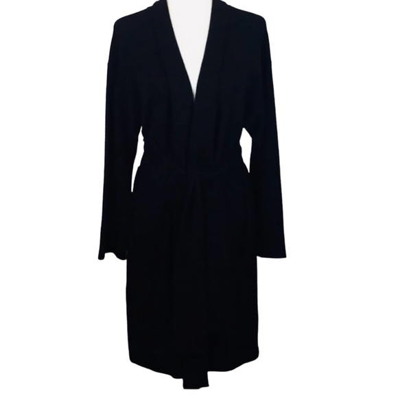 Van Winkle & Co 100% Cashmere Black Open Front Robe NWT - Picture 2 of 4